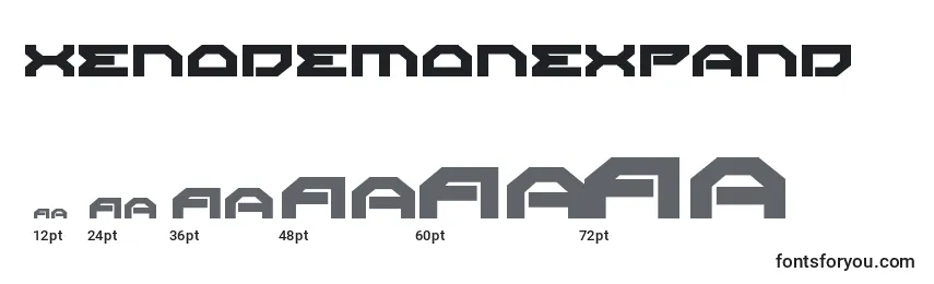 Размеры шрифта Xenodemonexpand