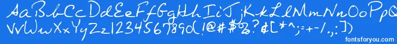 フォントOrkandRegular – 青い背景に白い文字