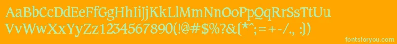 CotlincBold-Schriftart – Grüne Schriften auf orangefarbenem Hintergrund