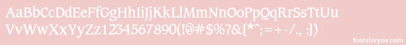 CotlincBold-Schriftart – Weiße Schriften auf rosa Hintergrund