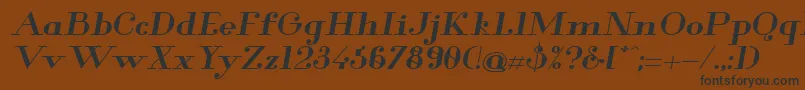 GlamorBoldExtendedItalic Font – Black Fonts on Brown Background