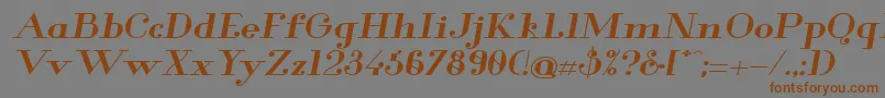 GlamorBoldExtendedItalic Font – Brown Fonts on Gray Background