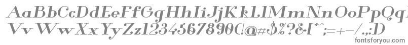 GlamorBoldExtendedItalic Font – Gray Fonts on White Background
