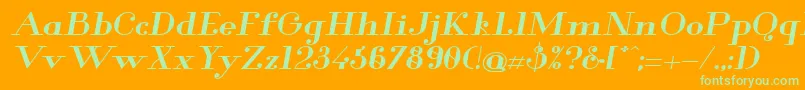 GlamorBoldExtendedItalic Font – Green Fonts on Orange Background