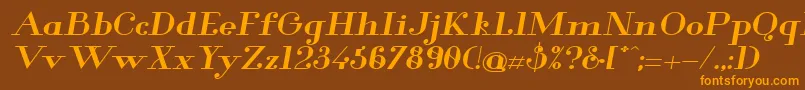 GlamorBoldExtendedItalic Font – Orange Fonts on Brown Background