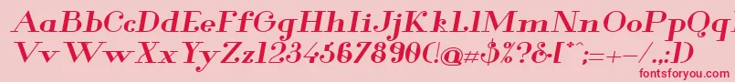 GlamorBoldExtendedItalic Font – Red Fonts on Pink Background