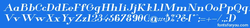 GlamorBoldExtendedItalic Font – White Fonts on Blue Background