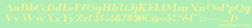 GlamorBoldExtendedItalic Font – Yellow Fonts on Green Background