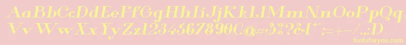 GlamorBoldExtendedItalic Font – Yellow Fonts on Pink Background