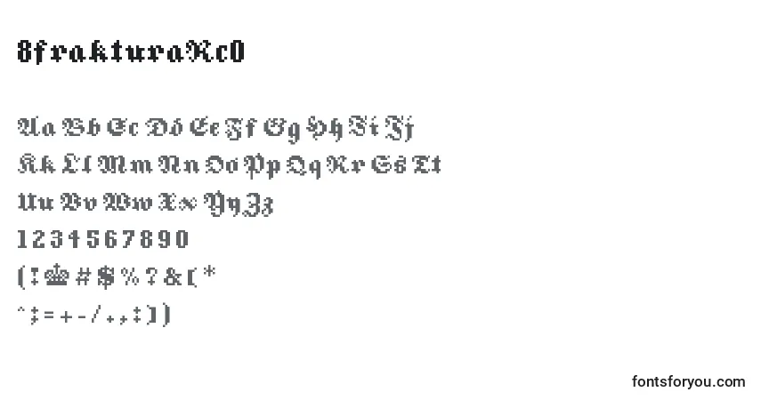 A fonte 8frakturaRc0 – alfabeto, números, caracteres especiais