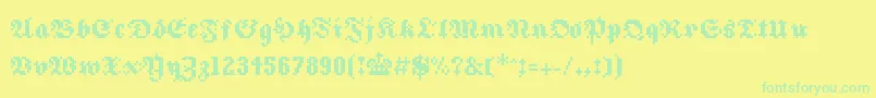 Fonte 8frakturaRc0 – fontes verdes em um fundo amarelo