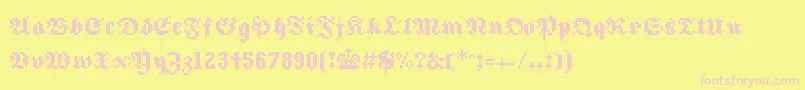 8frakturaRc0 Font – Pink Fonts on Yellow Background