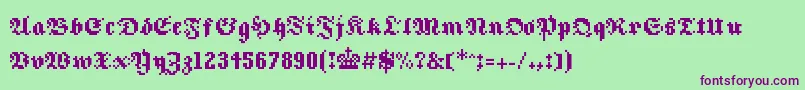 Шрифт 8frakturaRc0 – фиолетовые шрифты на зелёном фоне