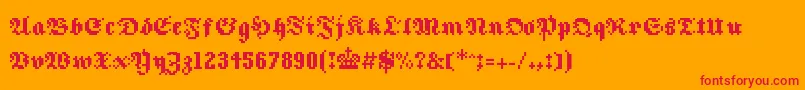 8frakturaRc0 Font – Red Fonts on Orange Background