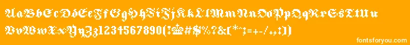 フォント8frakturaRc0 – オレンジの背景に白い文字