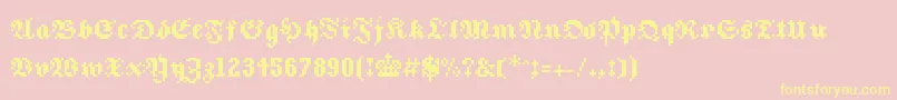 8frakturaRc0 Font – Yellow Fonts on Pink Background