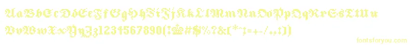 8frakturaRc0 Font – Yellow Fonts on White Background