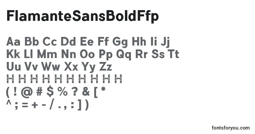 Czcionka FlamanteSansBoldFfp – alfabet, cyfry, specjalne znaki