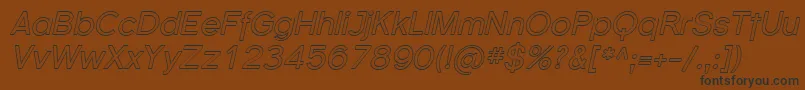 フォントSfflorencesansoutlineItali – 黒い文字が茶色の背景にあります