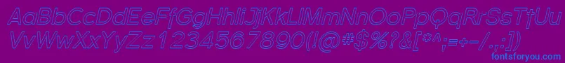 SfflorencesansoutlineItali Font – Blue Fonts on Purple Background