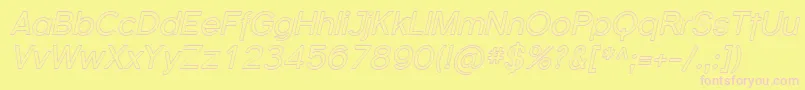 SfflorencesansoutlineItali Font – Pink Fonts on Yellow Background