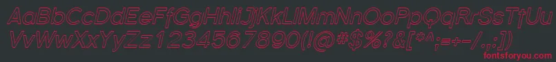 SfflorencesansoutlineItali Font – Red Fonts on Black Background