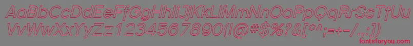 SfflorencesansoutlineItali Font – Red Fonts on Gray Background