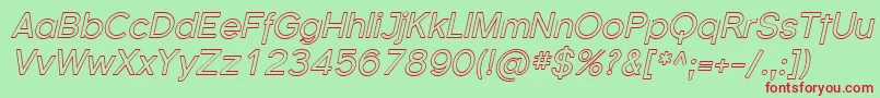 フォントSfflorencesansoutlineItali – 赤い文字の緑の背景