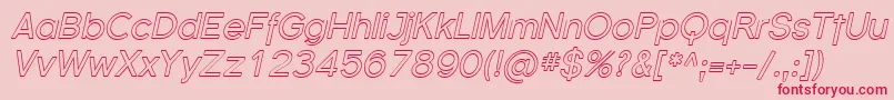 SfflorencesansoutlineItali-Schriftart – Rote Schriften auf rosa Hintergrund