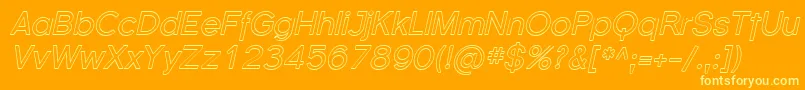 SfflorencesansoutlineItali-Schriftart – Gelbe Schriften auf orangefarbenem Hintergrund