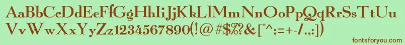 GrailLight Font – Brown Fonts on Green Background