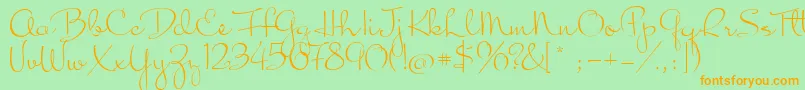 Inspiration Font – Orange Fonts on Green Background