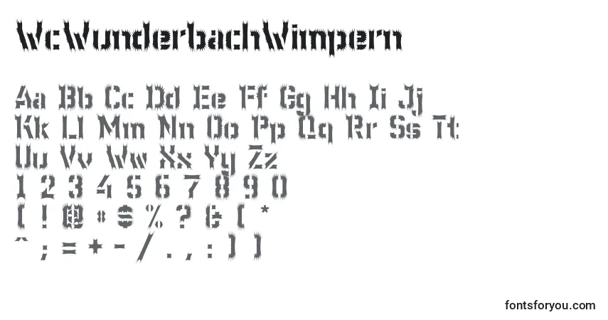 Шрифт WcWunderbachWimpern – алфавит, цифры, специальные символы