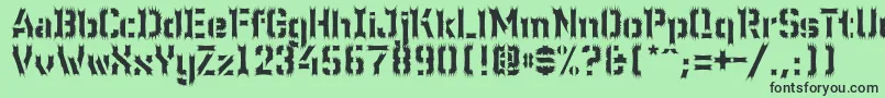 WcWunderbachWimpern Font – Black Fonts on Green Background