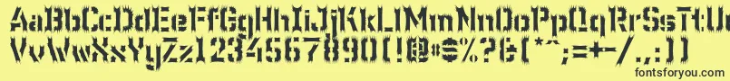 WcWunderbachWimpern Font – Black Fonts on Yellow Background