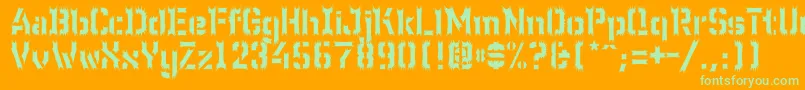 WcWunderbachWimpern Font – Green Fonts on Orange Background