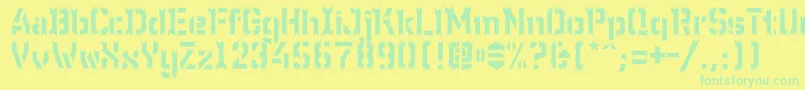 WcWunderbachWimpern Font – Green Fonts on Yellow Background