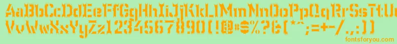 WcWunderbachWimpern Font – Orange Fonts on Green Background
