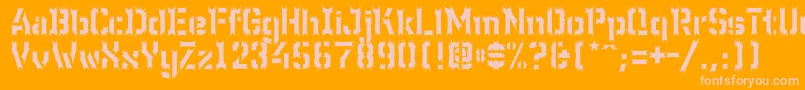 WcWunderbachWimpern Font – Pink Fonts on Orange Background