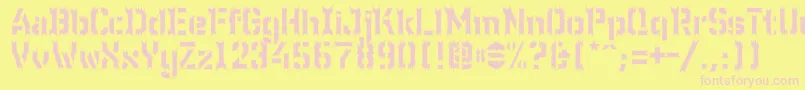 WcWunderbachWimpern Font – Pink Fonts on Yellow Background