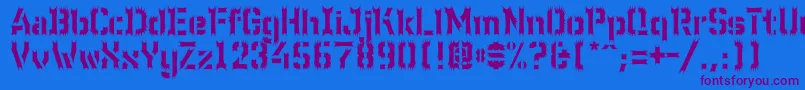 WcWunderbachWimpern Font – Purple Fonts on Blue Background