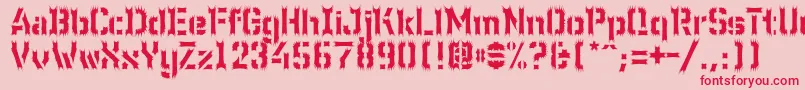 WcWunderbachWimpern-Schriftart – Rote Schriften auf rosa Hintergrund