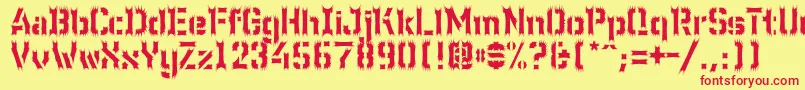 WcWunderbachWimpern Font – Red Fonts on Yellow Background