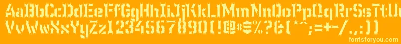 WcWunderbachWimpern Font – Yellow Fonts on Orange Background