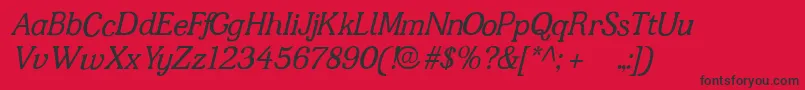 Jfshill.Italic Font – Black Fonts on Red Background