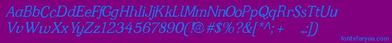 Jfshill.Italic Font – Blue Fonts on Purple Background