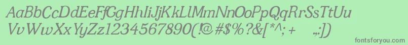 Jfshill.Italic Font – Gray Fonts on Green Background