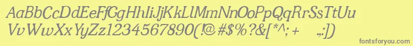 Jfshill.Italic Font – Gray Fonts on Yellow Background