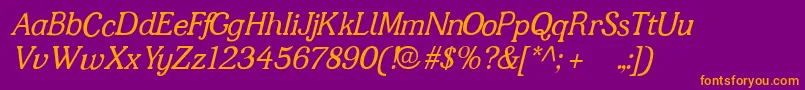 Jfshill.Italic Font – Orange Fonts on Purple Background