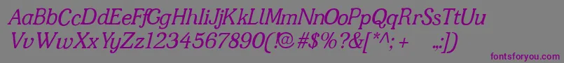 Jfshill.Italic Font – Purple Fonts on Gray Background